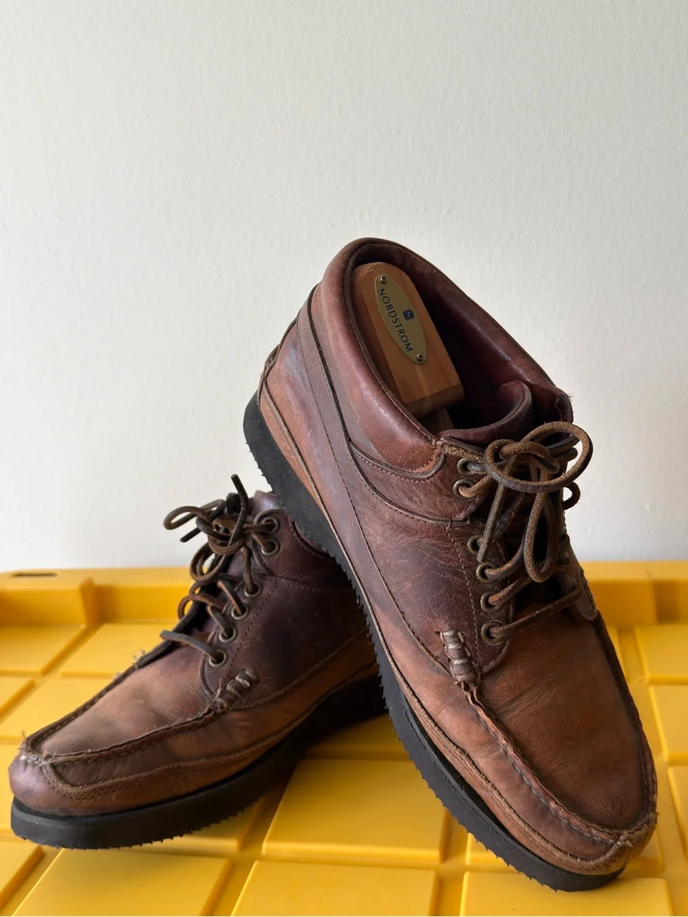 Vintage Timberland Men’s 10M Brown Leather Boots Made in USA Vibram Sole
